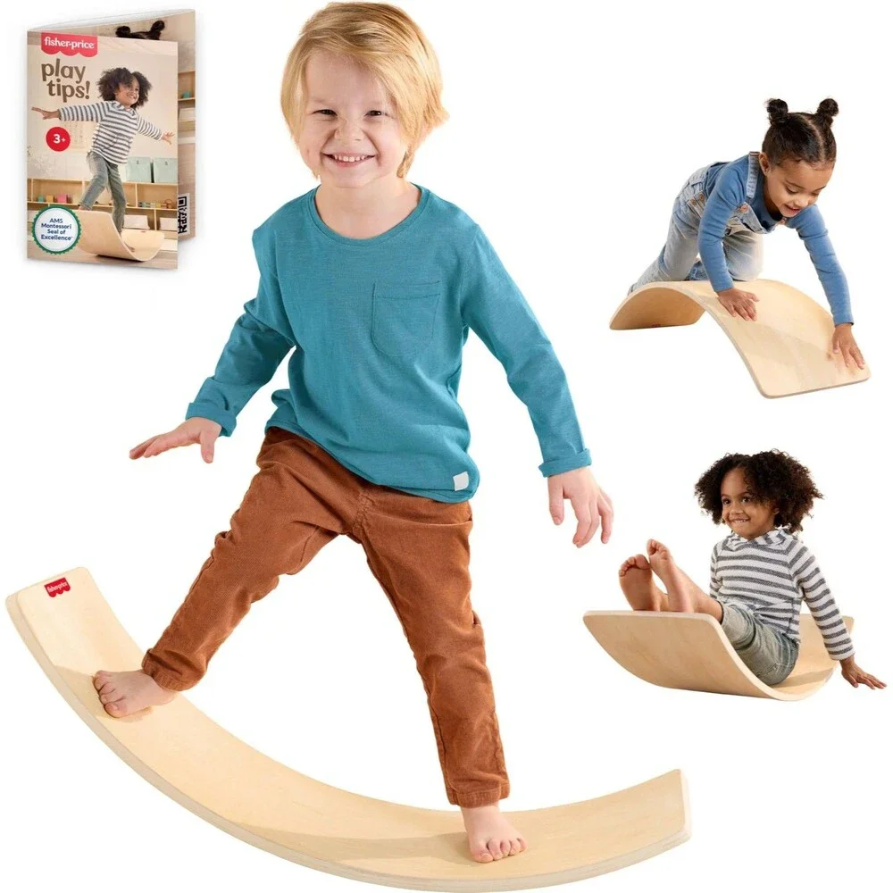 Fisher-Price Wood Montessori Rockin' Balance Board 31.7